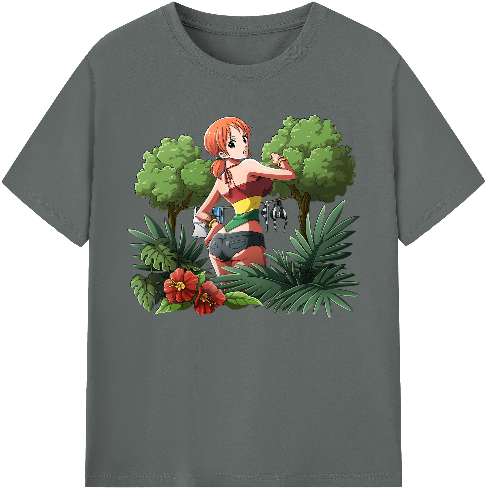 （画像用） ワンピース ナミ ONE PIECE Nami 綿100％ メンズ半袖Tシャツ｜肌触りやわらか＆通気性